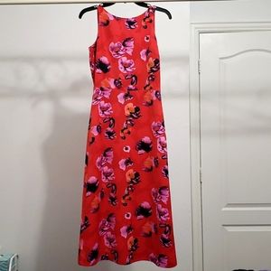 Banana Republic red floral midi dress - size 0 - NWT